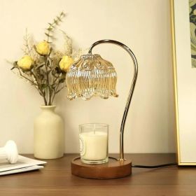 Dimmable Flower Candle Warmer Lamp, Gold Candle Warmer with Timer & 4Bulbs, Womens Gifts for Christmas Birthday