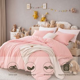 Three-piece Bedding Set With Solid Color Quilt Cover And Pillowcase, Three-piece Bedding Set - Super Soft Microfiber Hotel Series - Brushed Super (Option: 229cmX229cm 2pcs)