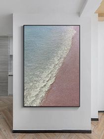100% Handmade Abstract simple pure thick ocean sea landscape modern Oil Painting Modern Living room Home Decoration (size: 60x90cm)