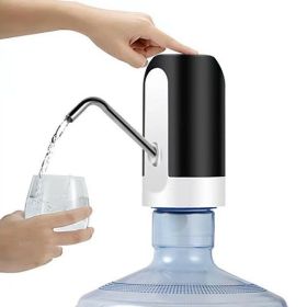 Water Bottle Switch Pump Electric Automatic Universal Dispenser 5 Gallon USB USB Water Pump Dispenser Automatic Drinking Water Bottle Pump 2/3/4/ (Color: BLACK)